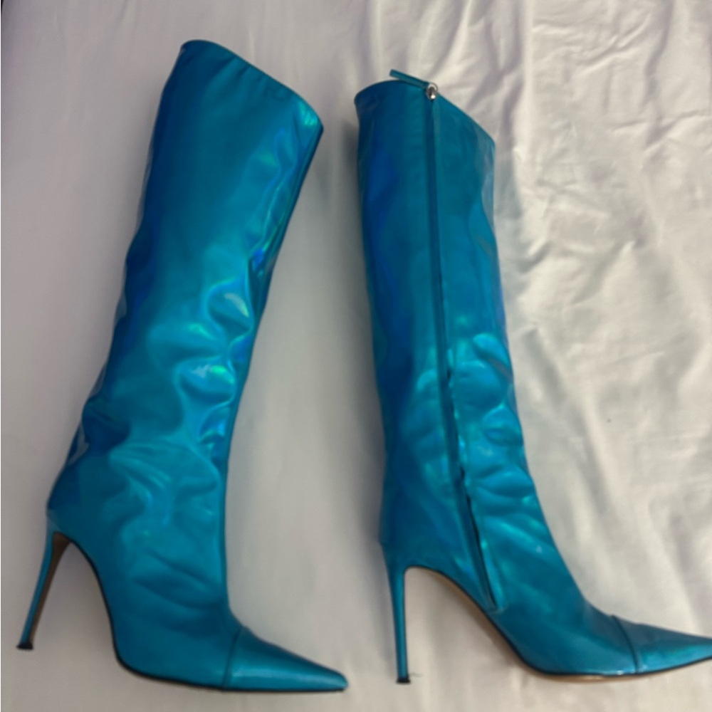 Alexandre vauthier Blue Stiletto Knee-High Boot